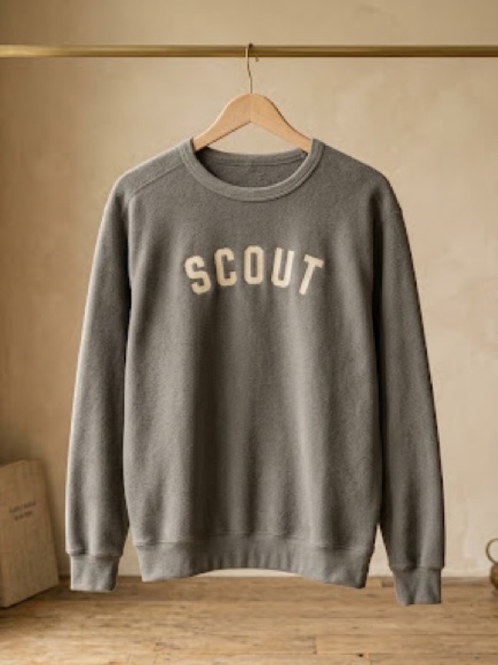 Comfort Colors "SCOUT" Chenille Felt Varsity Letter Crewneck Sweatshirt Large